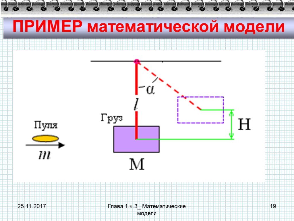 25.11.2017 Глава 1.ч.3_ Математические модели 19 ПРИМЕР математической модели